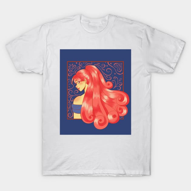 girl with long pink hair T-Shirt by ksa-shining